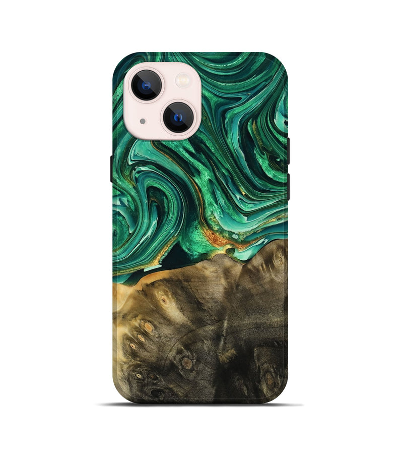 iPhone 13 mini Wood Live Edge Phone Case - Wallace (Green, 769889)