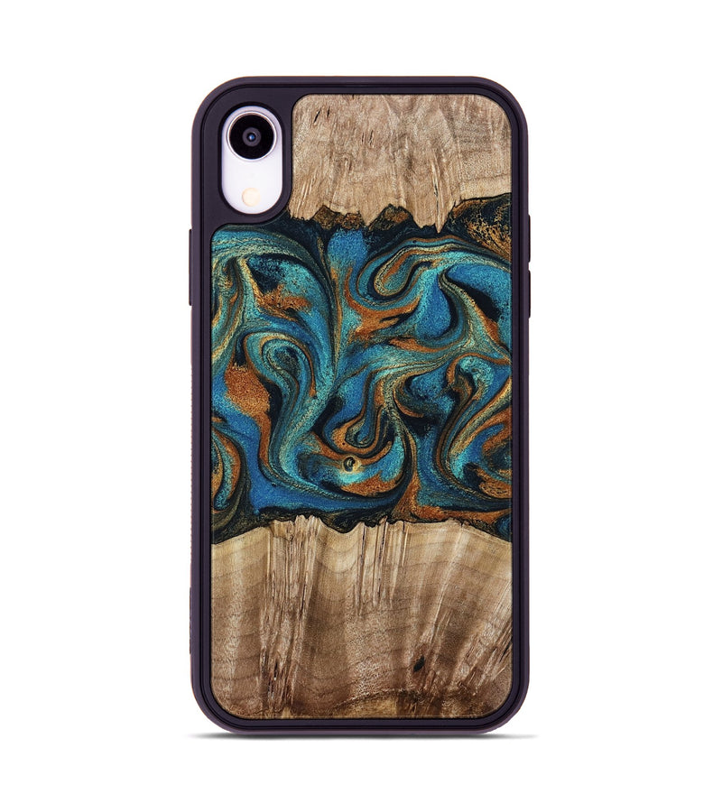 iPhone Xr Wood Phone Case - Warren (Teal & Gold, 769936)