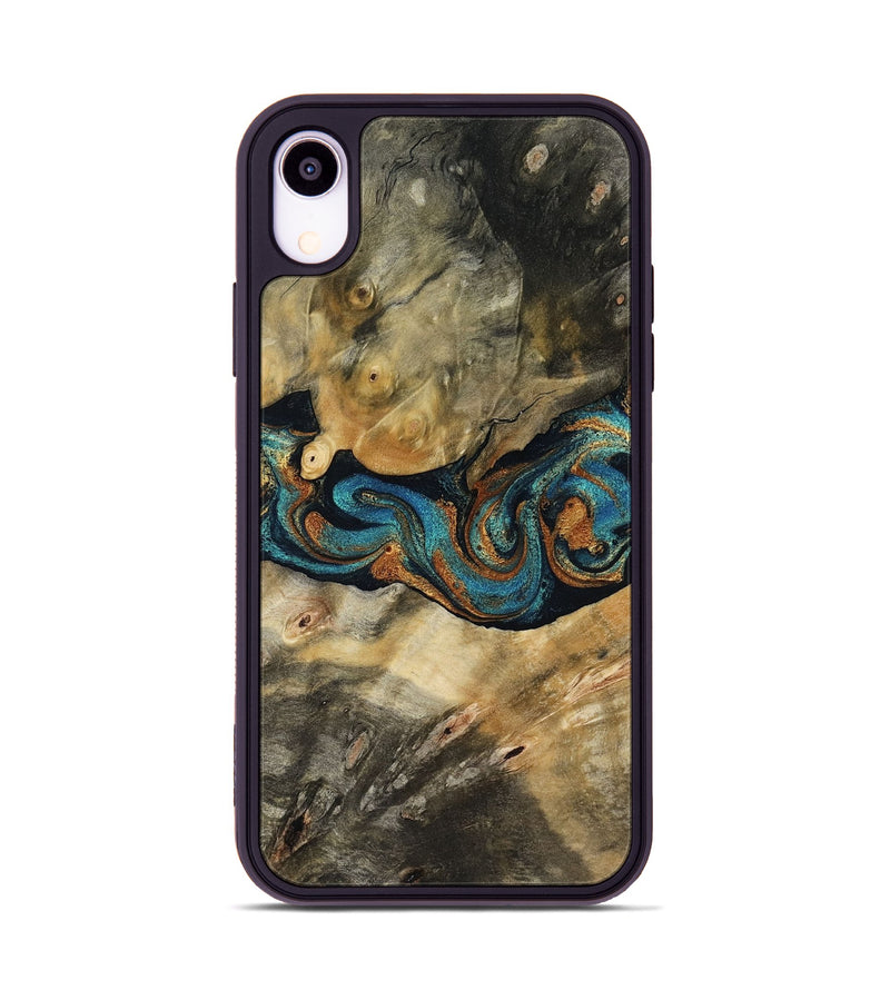 iPhone Xr Wood Phone Case - Steven (Teal & Gold, 769945)