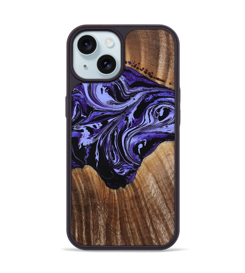 iPhone 15 Wood Phone Case - Addilyn (Purple, 769950)