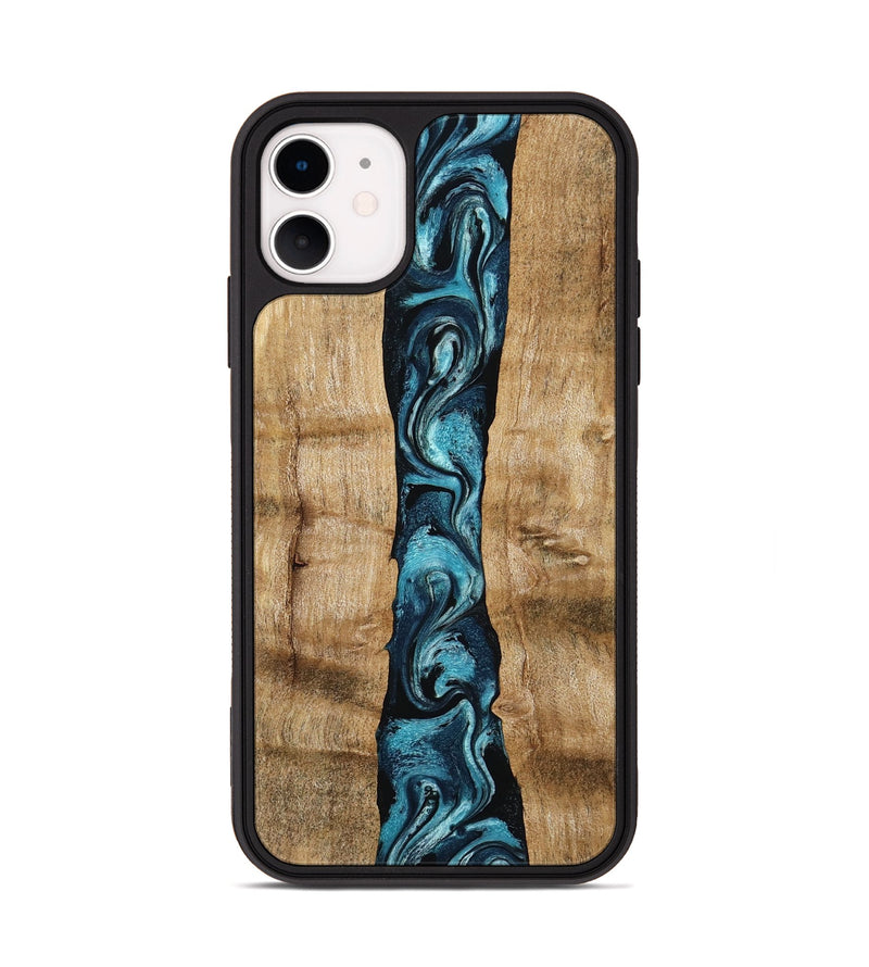 iPhone 11 Wood Phone Case - Krista (Blue, 769958)