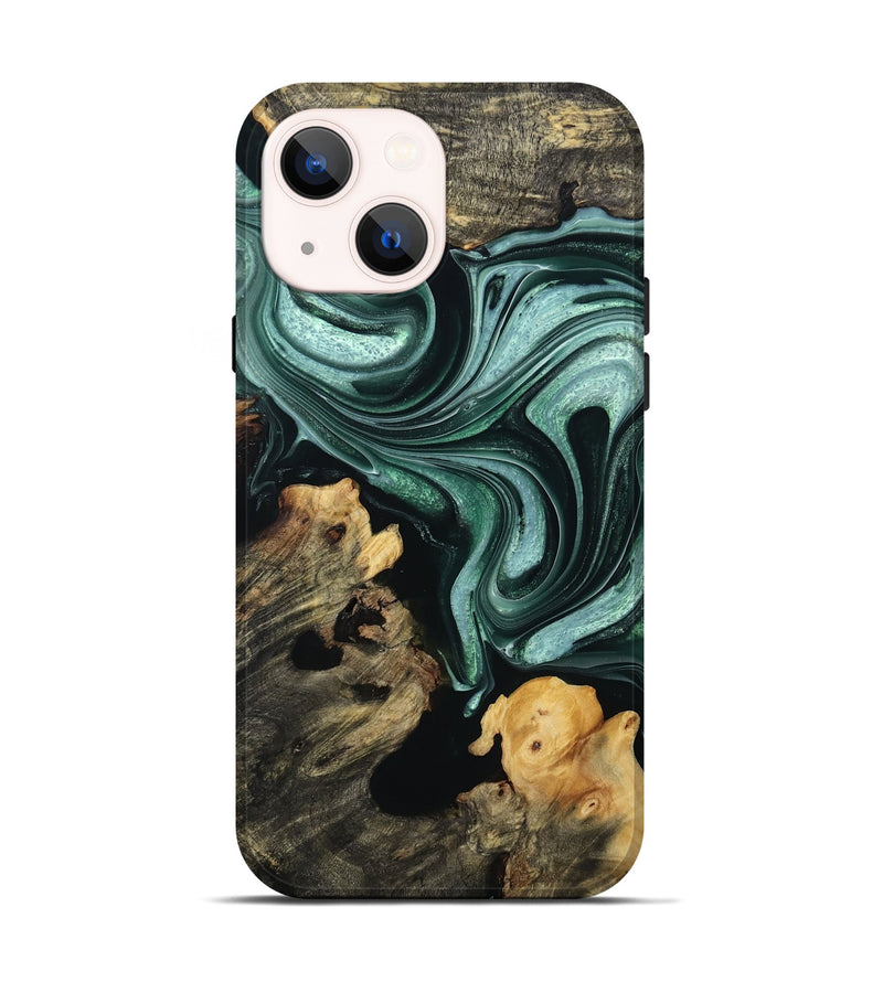 iPhone 14 Wood Live Edge Phone Case - Merry (Green, 770028)