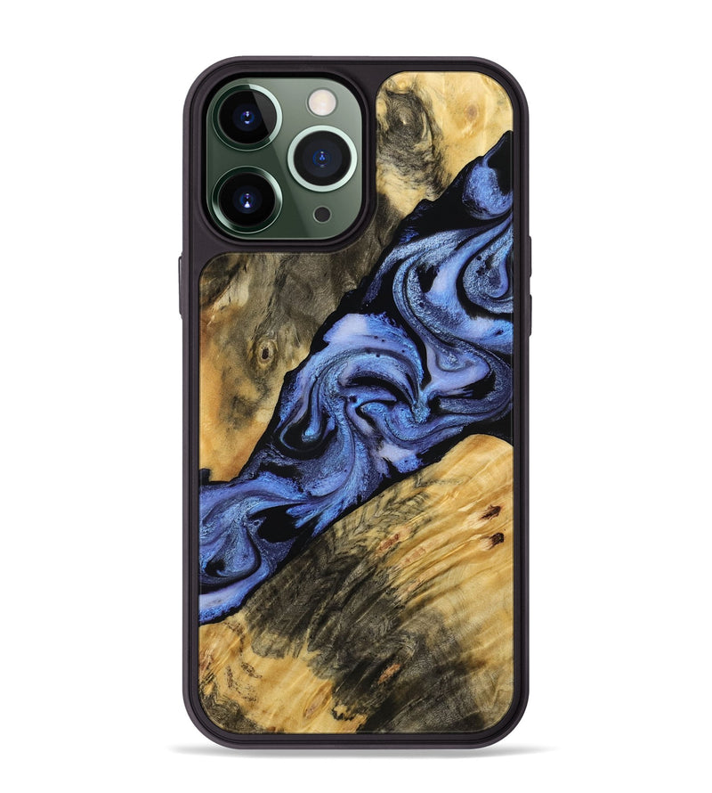 iPhone 13 Pro Max Wood Phone Case - Oswaldo (Blue, 770102)