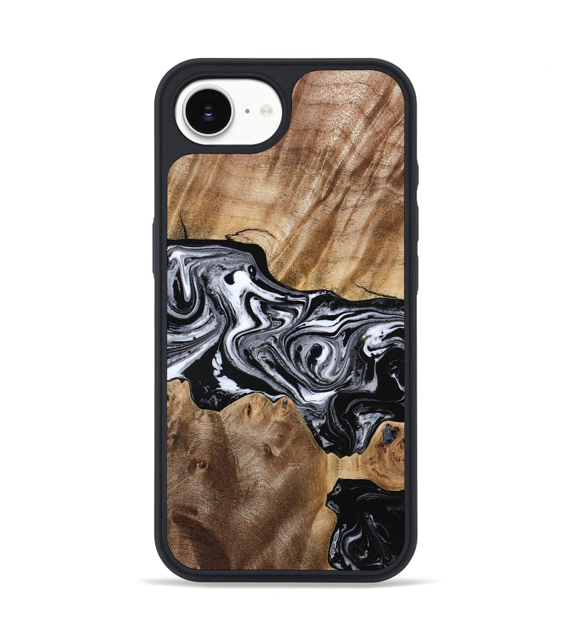 iPhone 16e Wood Phone Case - Kason (Black & White, 770206)