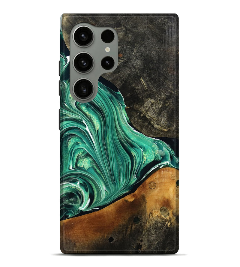 Galaxy S24 Ultra Wood Live Edge Phone Case - Leo (Green, 770212)