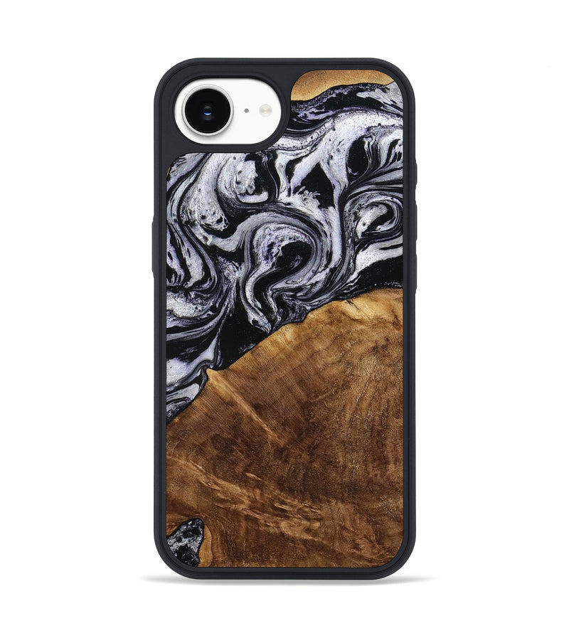 iPhone 16e Wood Phone Case - Adalynn (Black & White, 770259)