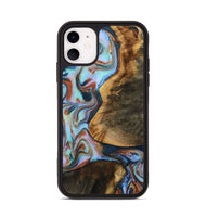 iPhone 11 Wood Phone Case - Darci (Teal & Gold, 770692)