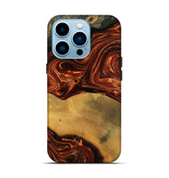 iPhone 14 Pro Wood Live Edge Phone Case - Aryan (Red, 770770)
