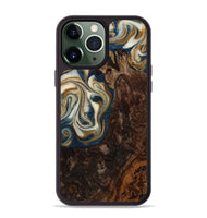 iPhone 13 Pro Max Wood Phone Case - Kinslee (Teal & Gold, 770890)