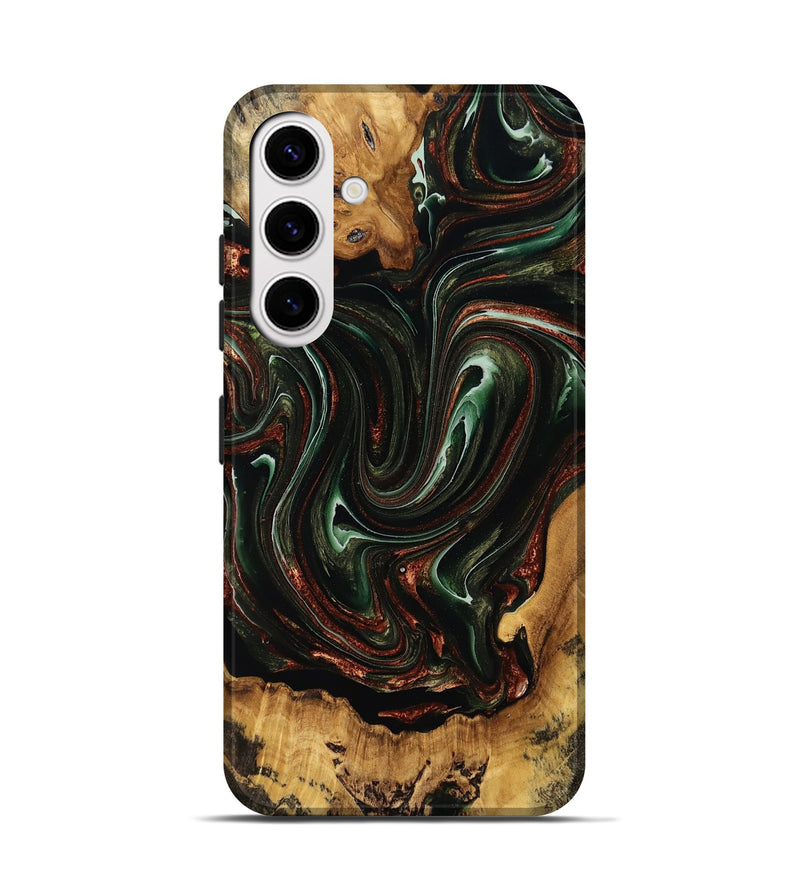 Galaxy S25 Wood Live Edge Phone Case - Jaheim (Green, 771742)