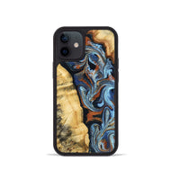 iPhone 12 mini Wood Phone Case - Myrtice (Teal & Gold, 771810)