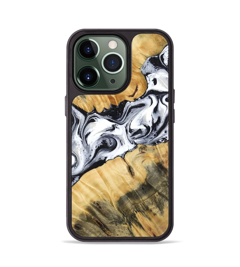 iPhone 13 Pro Wood Phone Case - Mazie (Black & White, 771851)