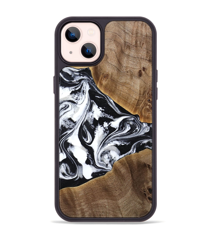 iPhone 14 Plus Wood Phone Case - Reese (Black & White, 772069)
