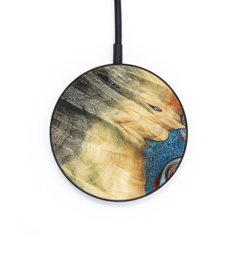 Circle Wood Wireless Charger - Anabel (Teal & Gold, 772168)