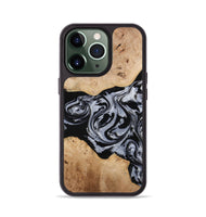 iPhone 13 Pro Wood Phone Case - Kiley (Black & White, 772541)