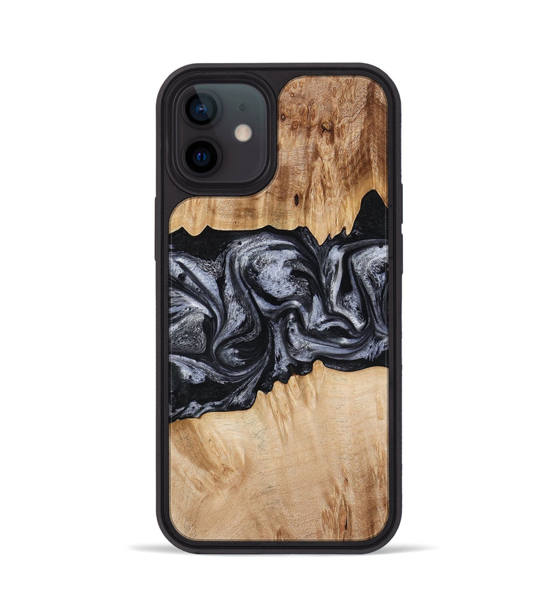 iPhone 12 Wood Phone Case - Tempie (Black & White, 774933)