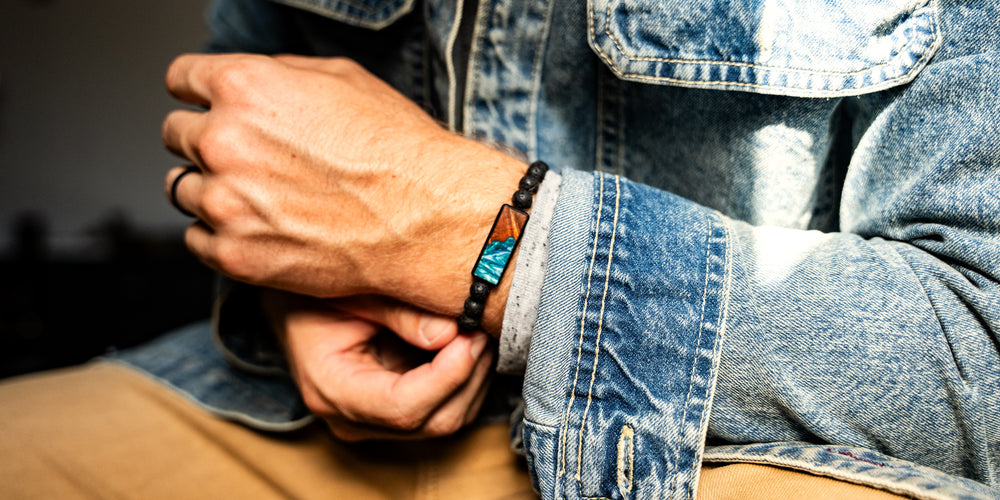 Person wearing Lava Bead Bracelet